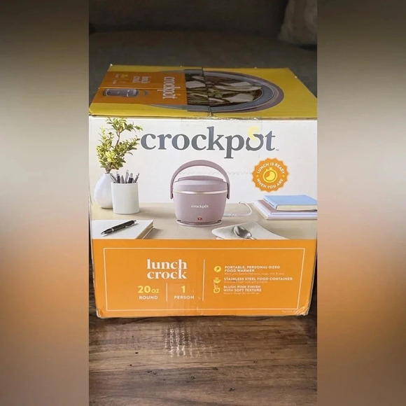 2 NWT Crockpots Lunch Size Pink/Red/1 person 20 oz Food Warmers - Picture 4 of 9